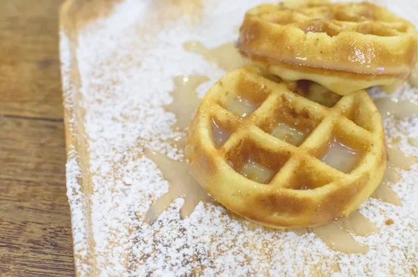 Lezzetli Waffle Yakın Görüntüsü — Stok fotoğraf