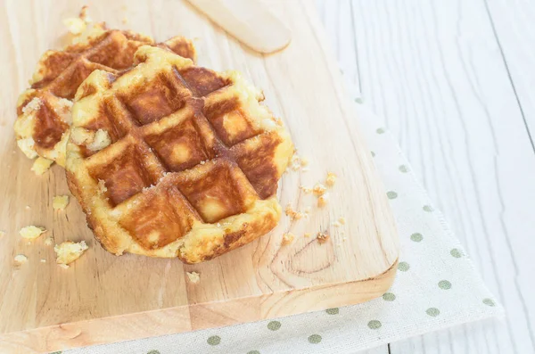 Close View Delicious Sweet Waffle — Stock Photo, Image