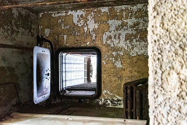 Autoclave Abbandonata Negli Edifici Ospedalieri Rovina Ellis Island — Foto Stock