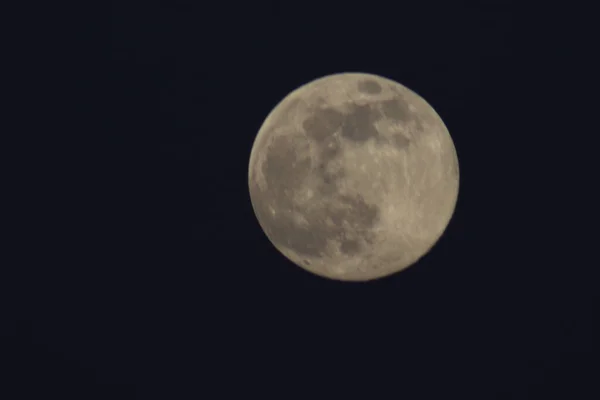 Super Lua Céu Escuro Imagem Close — Fotografia de Stock