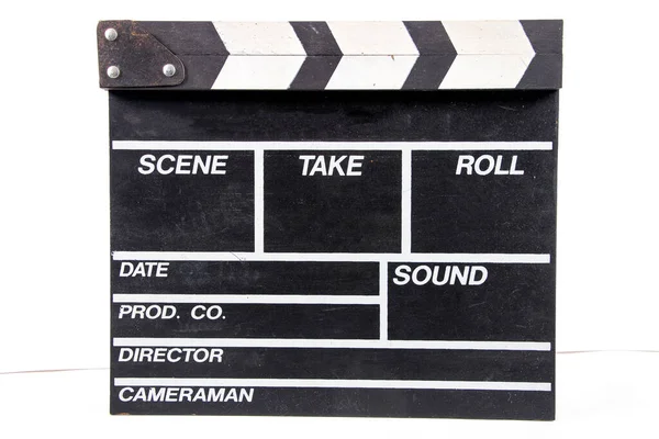 Movie Clapper Board White Background — Stock Photo, Image
