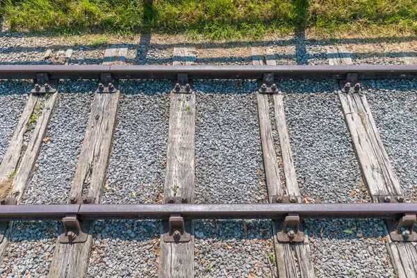 Gamla Järnvägsspår Sommaren — Stockfoto
