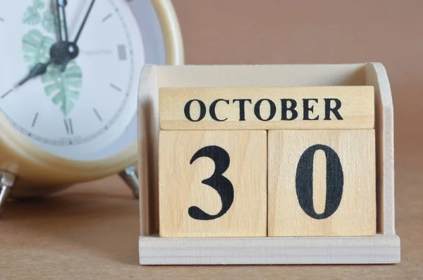 Holzkalender Mit Oktobermonat Planungskonzept — Stockfoto