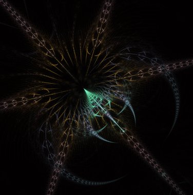 Soyut gerçeküstü sihirli makine, yaratıcı grafik tasarım için dijital sanat