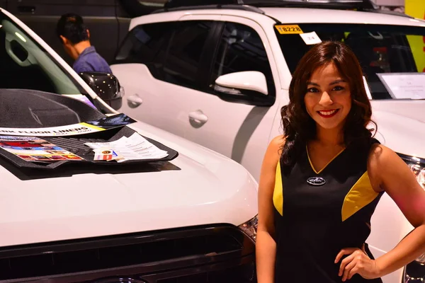 Female Model Manila Auto Salon Car Show Pasay — Stock Photo, Image