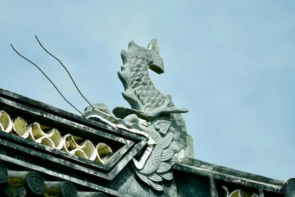 Inslag Kinesisk Arkitektur Dekorativa Delar Byggnad — Stockfoto