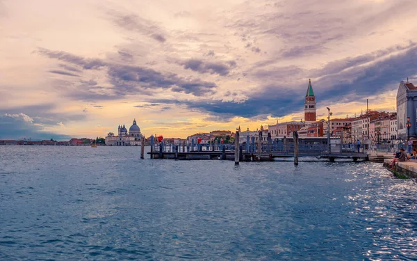 Venedik Teki Mark Campanile Dramatik Gökyüzü Talya — Stok fotoğraf
