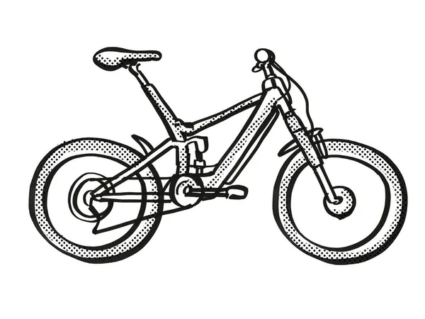 Elektrikli Bisiklet Çizgi Filmi Retro Çizimi — Stok fotoğraf