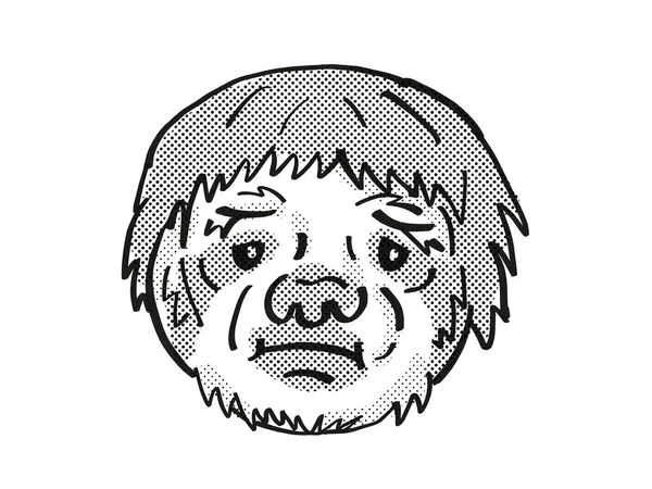 Sloth Endangered Wildlife Cartoon Mono Line Drawing — Stock Photo, Image
