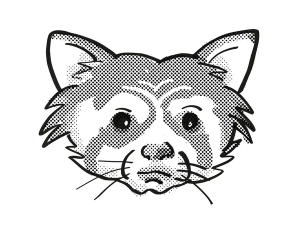 レッドパンダ絶滅危惧野生動物漫画 モノラインドローイング — ストック写真