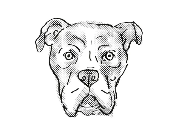 Bullboxer Pit Eller American Bullboxer Dog Breed Cartoon Retro Ritning — Stockfoto