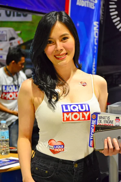 Liqui Moly Női Modell Manila Auto Salon Autókiállításon Pasayban — Stock Fotó