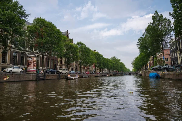 Kanał Amsterdamski Podróże Mieście — Zdjęcie stockowe