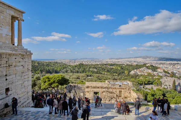 Atenas Grécia Feb 2020 Propylaea Entrada Imponente — Fotografia de Stock