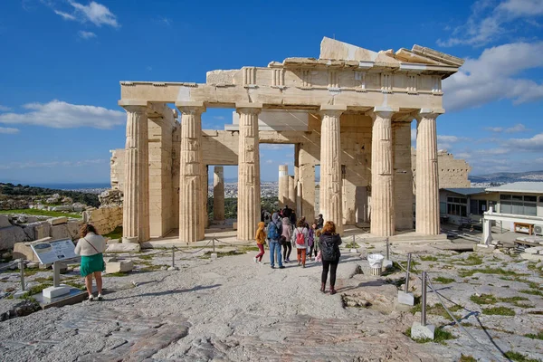 Αθήνα Ελλάδα Φεβρουάριος 2020 Προπύλαια Επιβλητική Είσοδος — Φωτογραφία Αρχείου