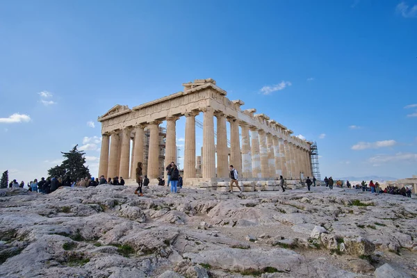 Ateny Grecja 2020 Partenon Emblematyczna Świątynia — Zdjęcie stockowe