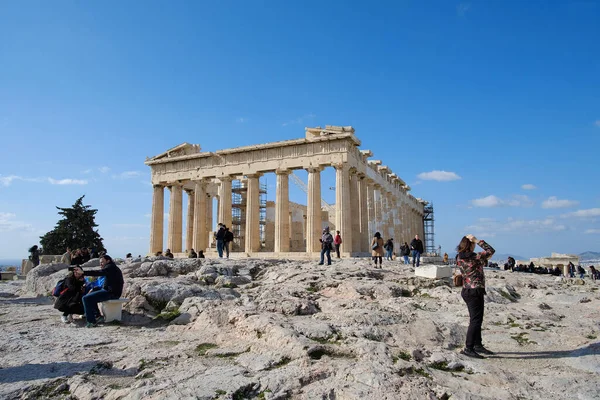 Athens Greece Feb 2020 Parthenon Emblematic Temple — Stock Photo, Image
