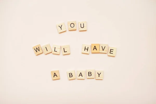 Inscripción Usted Tendrá Bebé —  Fotos de Stock