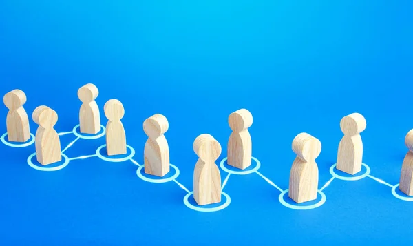Cadeia Pessoas Ligadas Cooperação Colaboração Comunicação Reação Cadeia Disseminação Informações — Fotografia de Stock