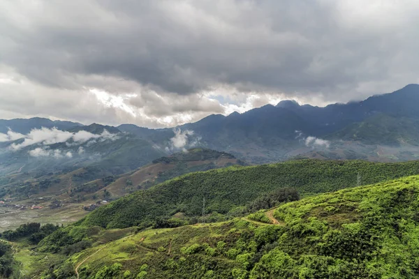 Terrazas Campo Arroz Vista Montaña Las Nubes Sapa Provincia Lao —  Fotos de Stock