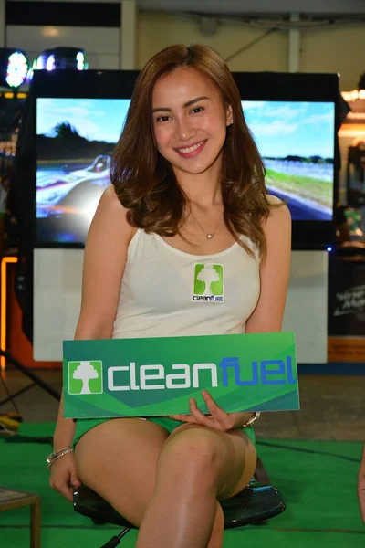 Clean Fuel Modelo Feminino Manila International Auto Show Pasay — Fotografia de Stock