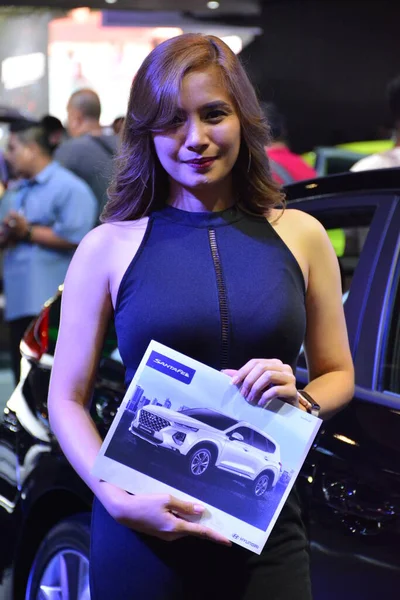 Hyundai Γυναικείο Μοντέλο Στη Manila International Auto Show Στο Pasay — Φωτογραφία Αρχείου