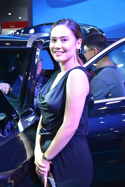 Hyundai Vrouwelijk Model Manilla International Auto Show Pasay — Stockfoto