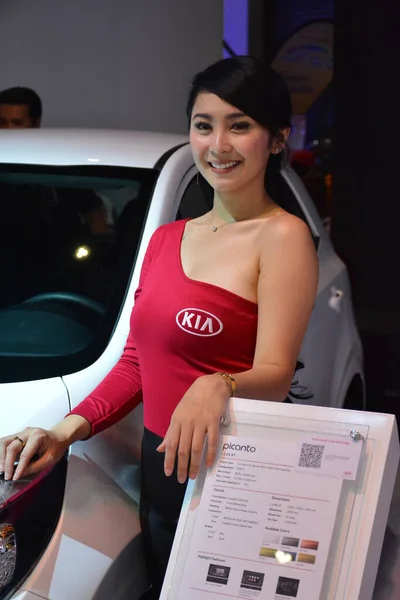 Kia Motorer Kvinnlig Modell Manila International Auto Show — Stockfoto