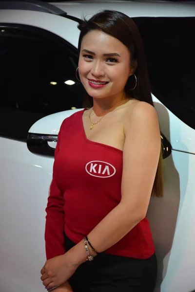Kia Motors Female Model Manila International Auto Show — Stock Photo, Image