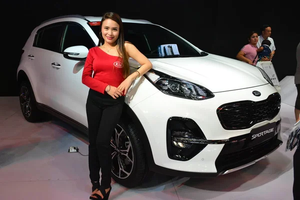 Kia Motors Female Model Manila International Auto Show Pasay — Stock Photo, Image