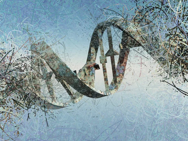Abstract Dna Particles Digital Illustration Backdrop — Stock Photo, Image