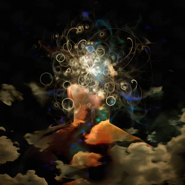 Mind Clouds Conceptual Creative Illustration — Stock Photo, Image