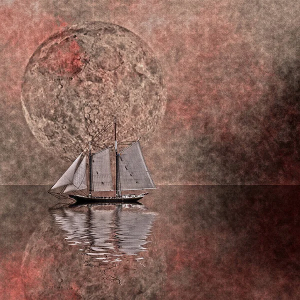 Μοναξιά Πλοίο Εννοιολογική Δημιουργική Απεικόνιση — Φωτογραφία Αρχείου