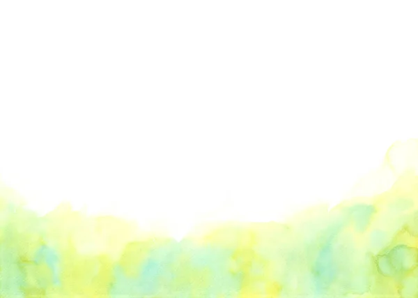 Картина Зеленого Абстрактного Акварельного Фарбування Рук Білому Тлі — стокове фото