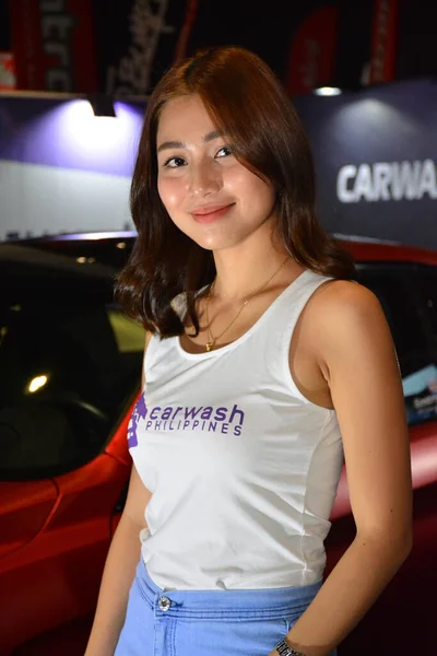 Carwash Philippines Female Model Bumper Bumper Prime Car Show — Stock Photo, Image