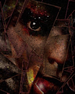 Korkunç kadın yüzünün dijital 3D çizimi