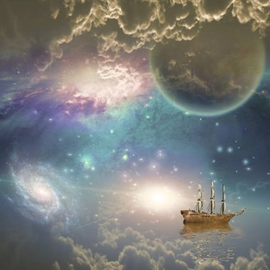 Uzayda yelkenli gemi