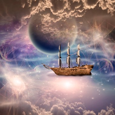 Yelkenli gemi, soyut kavramsal resimleme