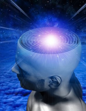 Maze Akıl, soyut kavramsal illüstrasyon