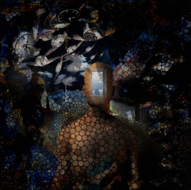 Zamanın akışı, kavramsal soyut resimleme