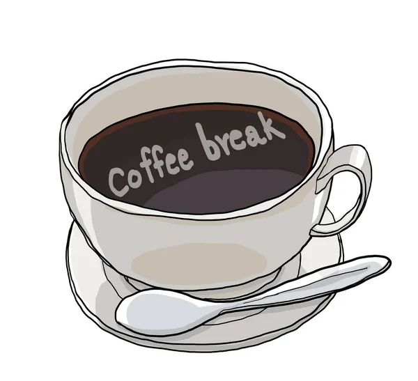 Кофе Перерыв Кофе Время Кофе Чашки Кофе Искусства Милые Иллюстрации — стоковое фото