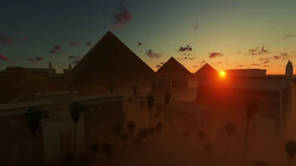 Grandi Piramidi Ghiza Khufu Menkaure Khafre — Foto Stock