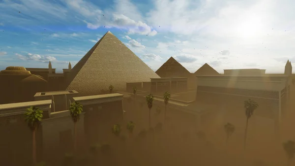 Великие Пирамиды Гизы Хуфу Менкауре Хафре — стоковое фото