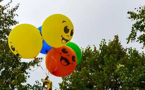 Kleurrijke Ballonnen Het Park — Stockfoto