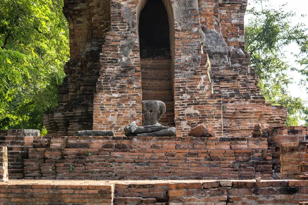 Architektura Słynnej Starej Świątyni Ayutthaya Świątynia Tajlandii — Zdjęcie stockowe