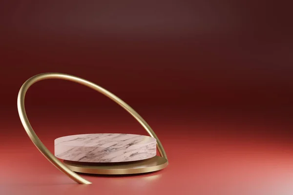 Render Kunst Dekoration Gold Ring Hintergrund Marmor Textur — Stockfoto