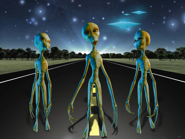 Aliens Country Road — Stock Photo, Image