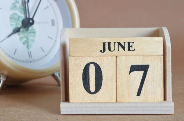 Wooden Calendar Month June Planning Concept — Stock Photo, Image
