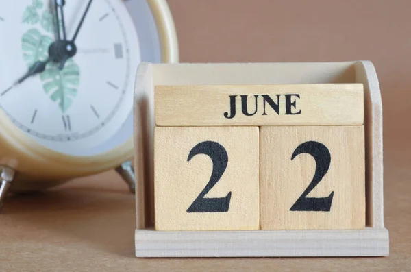 Wooden Calendar Month June Planning Concept — Stock Photo, Image