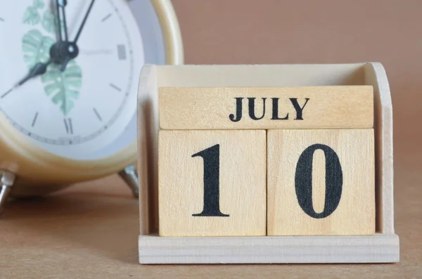 Ξύλινο Ημερολόγιο Μήνα Ιούλιο — Φωτογραφία Αρχείου